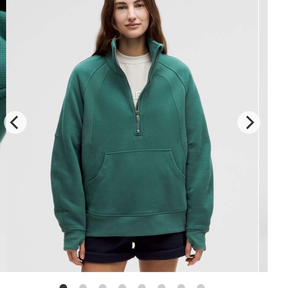 Women's Teal Half-Zip Pullover Sweatshirt
